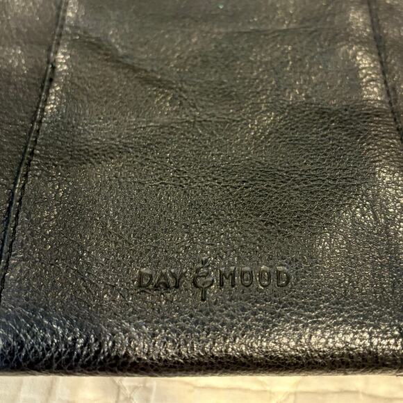 DAY & MOOD ANTHROPOLOGY Tote Leather Blk Oversized Witchy Slouchy Goth Grunge - Picture 5 of 10